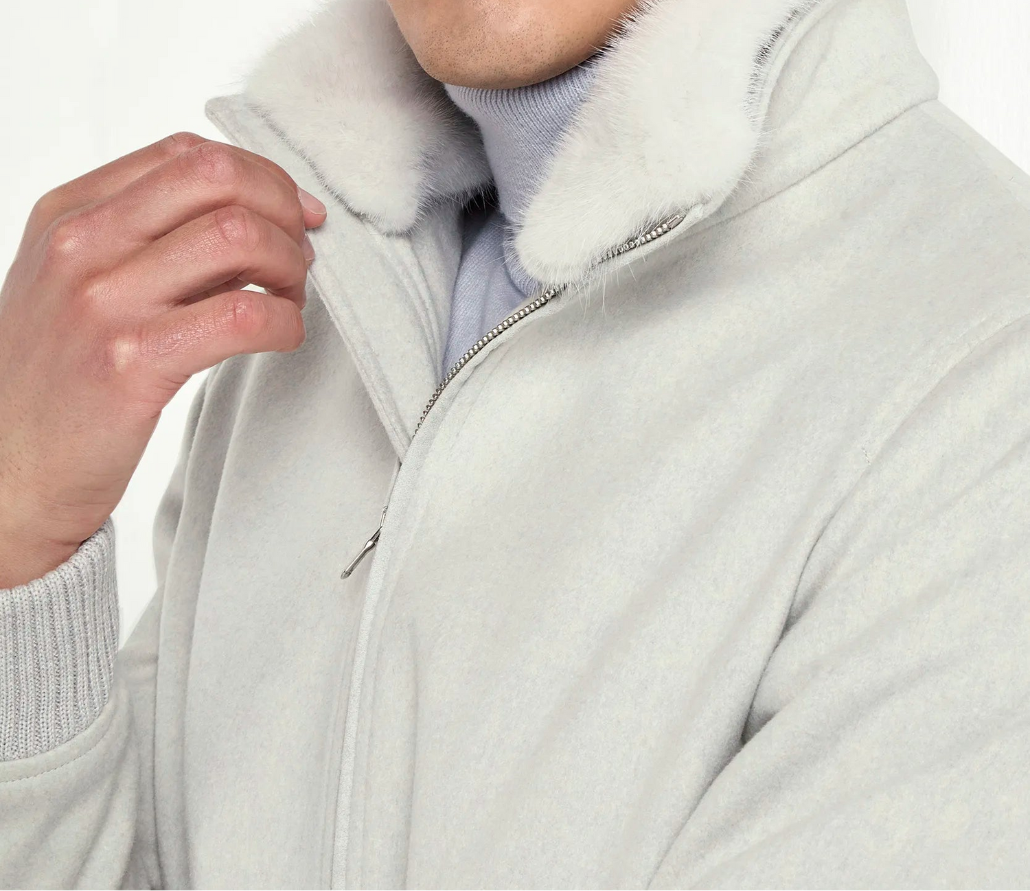off-white bomber jacket, men wool bomber, italian wool bomber, off-white wool bomber, loro piana wool bomber, loro piana bomber jacket, mink collar bomber jacket, removable mink collar bomber, luxury loro piana bomber, elegant men's loro piana bomber, refined loro piana wool bomber, tailored off-white loro piana bomber, premium italian loro piana bomber, sophisticated loro piana bomber jacket, timeless italian loro piana bomber, upscale men's loro piana bomber, italian craftsmanship loro piana bomber