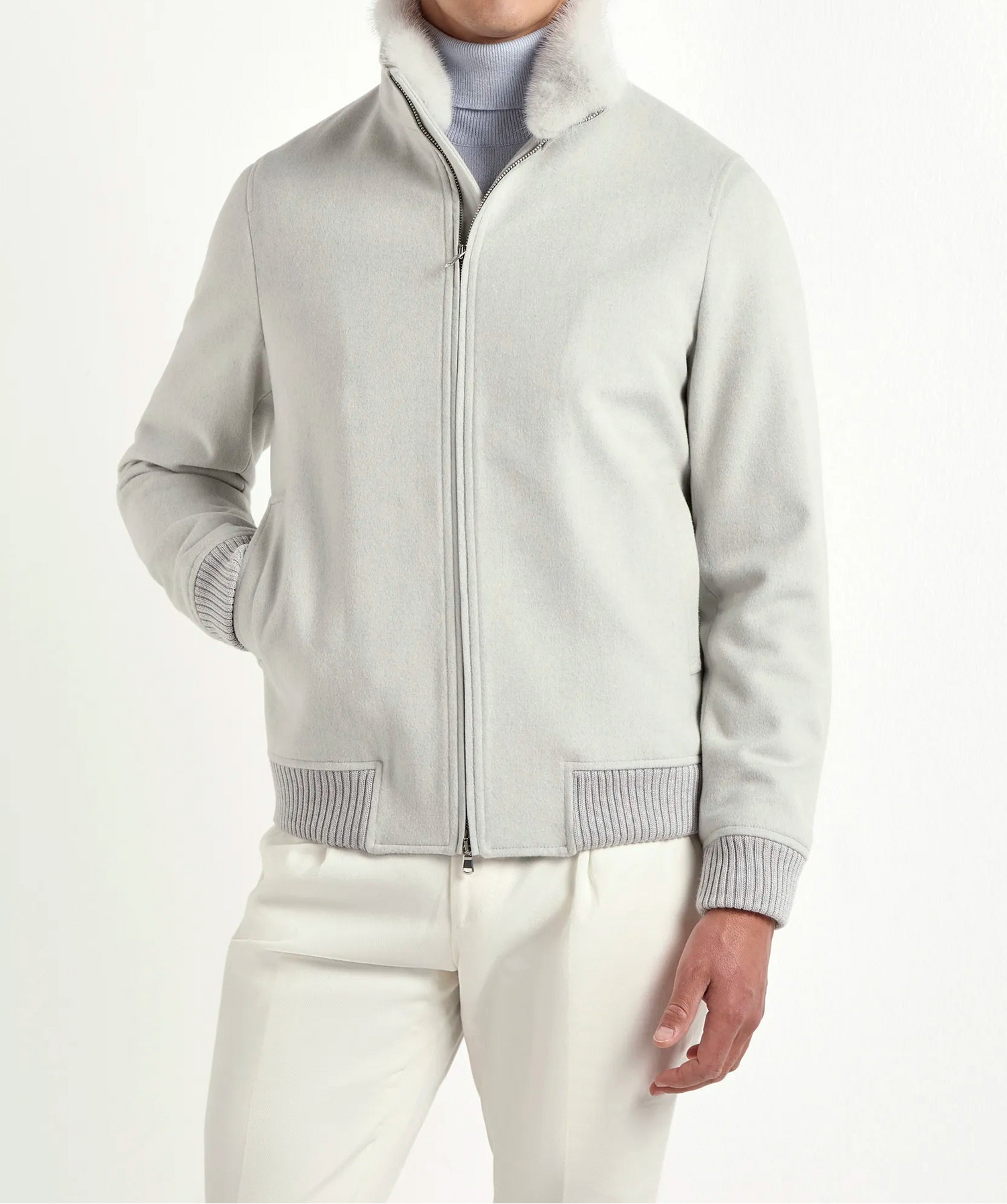 off-white bomber jacket, men wool bomber, italian wool bomber, off-white wool bomber, loro piana wool bomber, loro piana bomber jacket, mink collar bomber jacket, removable mink collar bomber, luxury loro piana bomber, elegant men's loro piana bomber, refined loro piana wool bomber, tailored off-white loro piana bomber, premium italian loro piana bomber, sophisticated loro piana bomber jacket, timeless italian loro piana bomber, upscale men's loro piana bomber, italian craftsmanship loro piana bomber