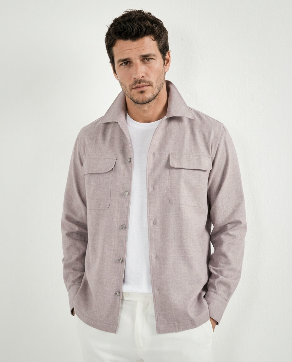 Old rose overshirt - Made in Italy