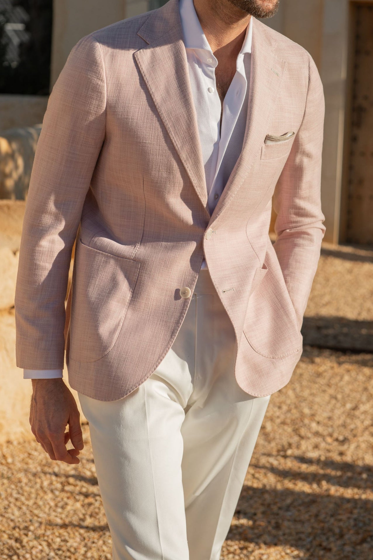 Pink jacket in cotton silk Made in Italy