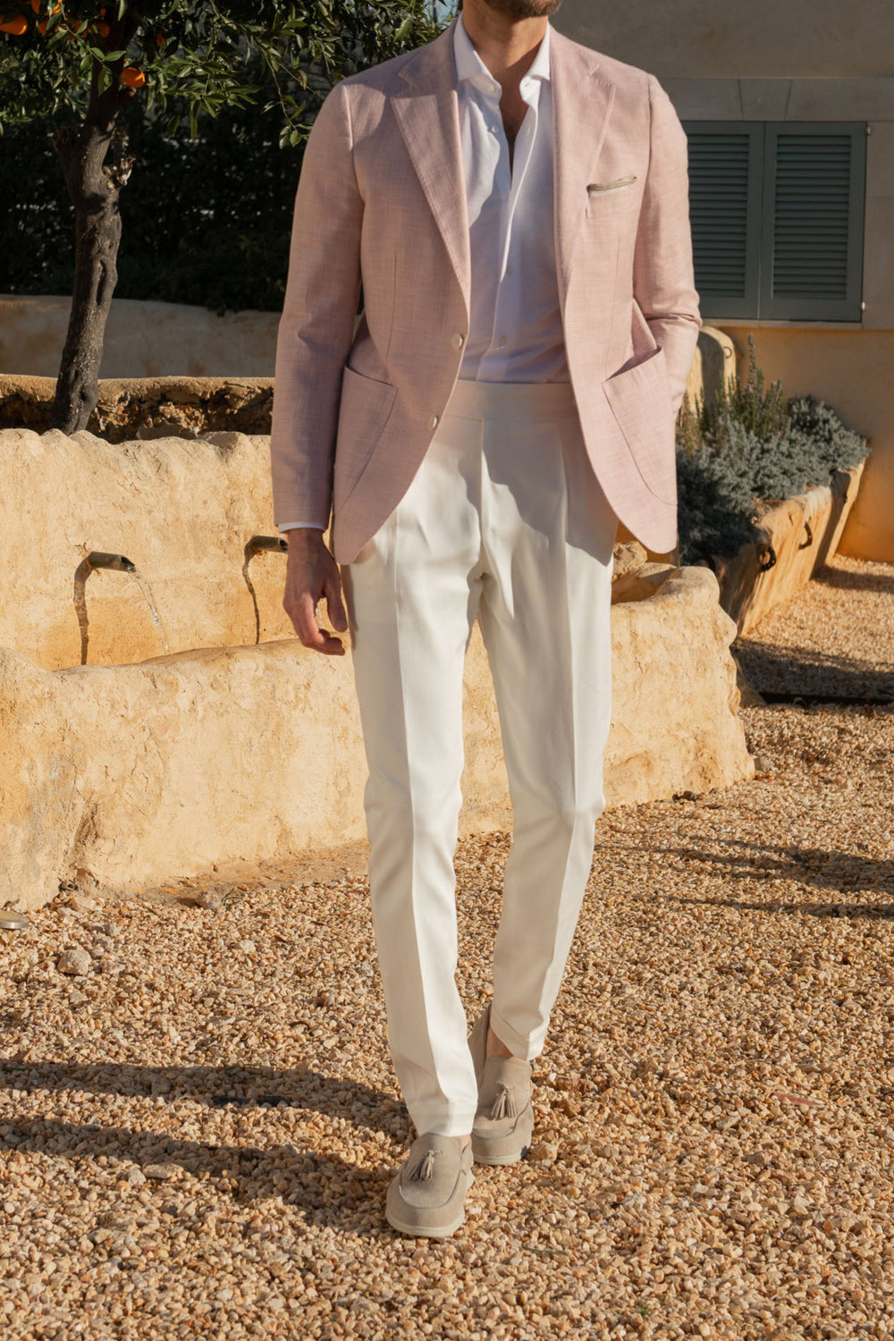 Pink jacket in cotton silk Made in Italy