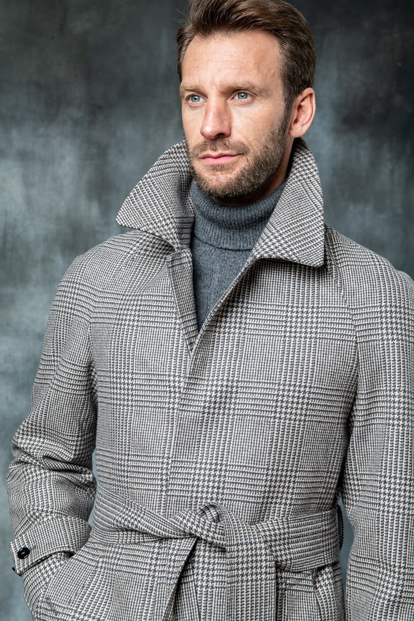 Brown Prince of Wales Raglan coat – Made in Italy