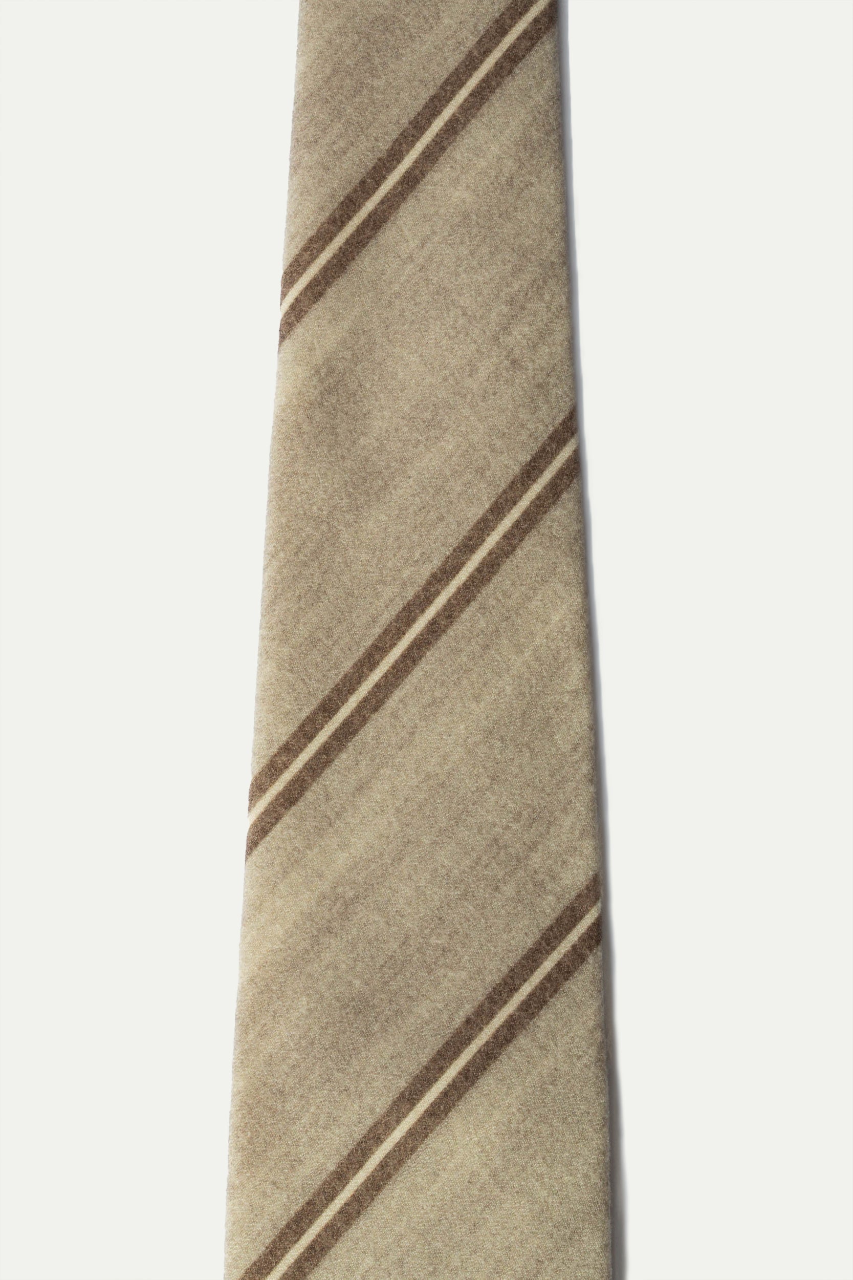 Cravate régimentaire grise et marron - Made In Italy