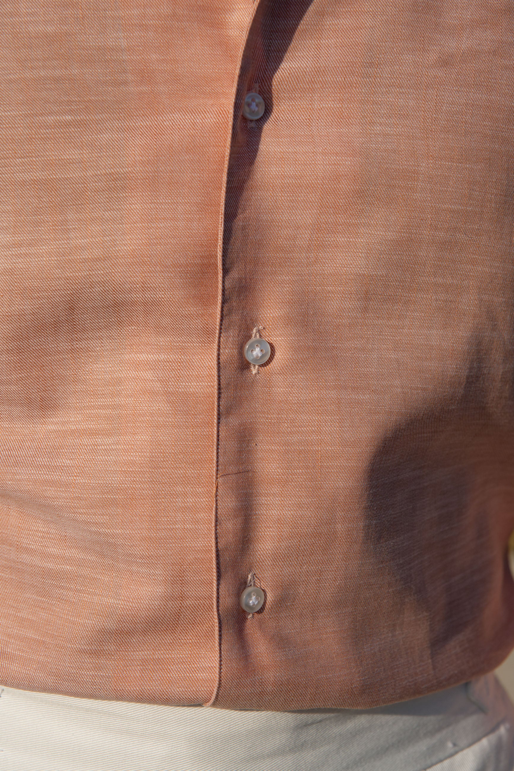 Rusty chambray cotton shirt - Made in Italy