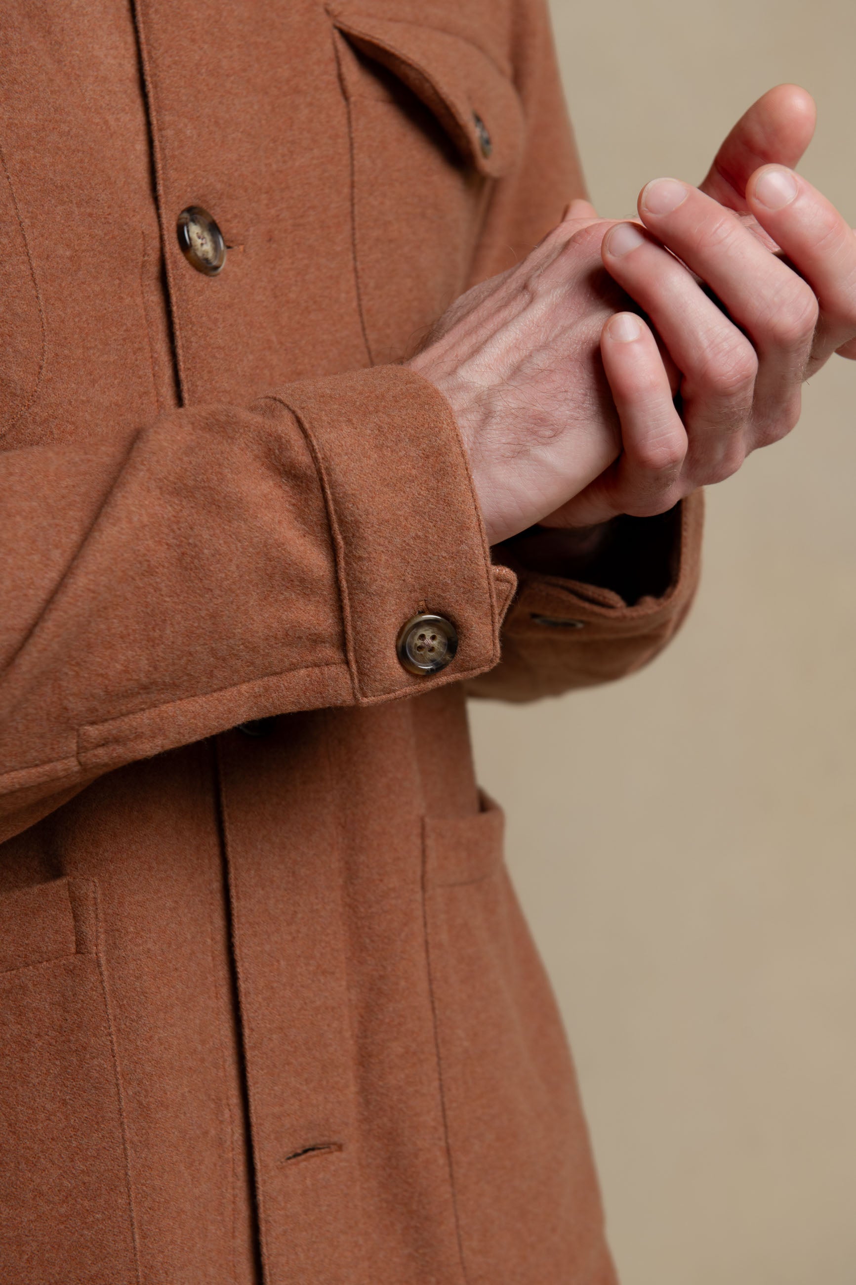 Rusty Safari Jacket flannel Super 180s | Made in Italy | Pini Parma