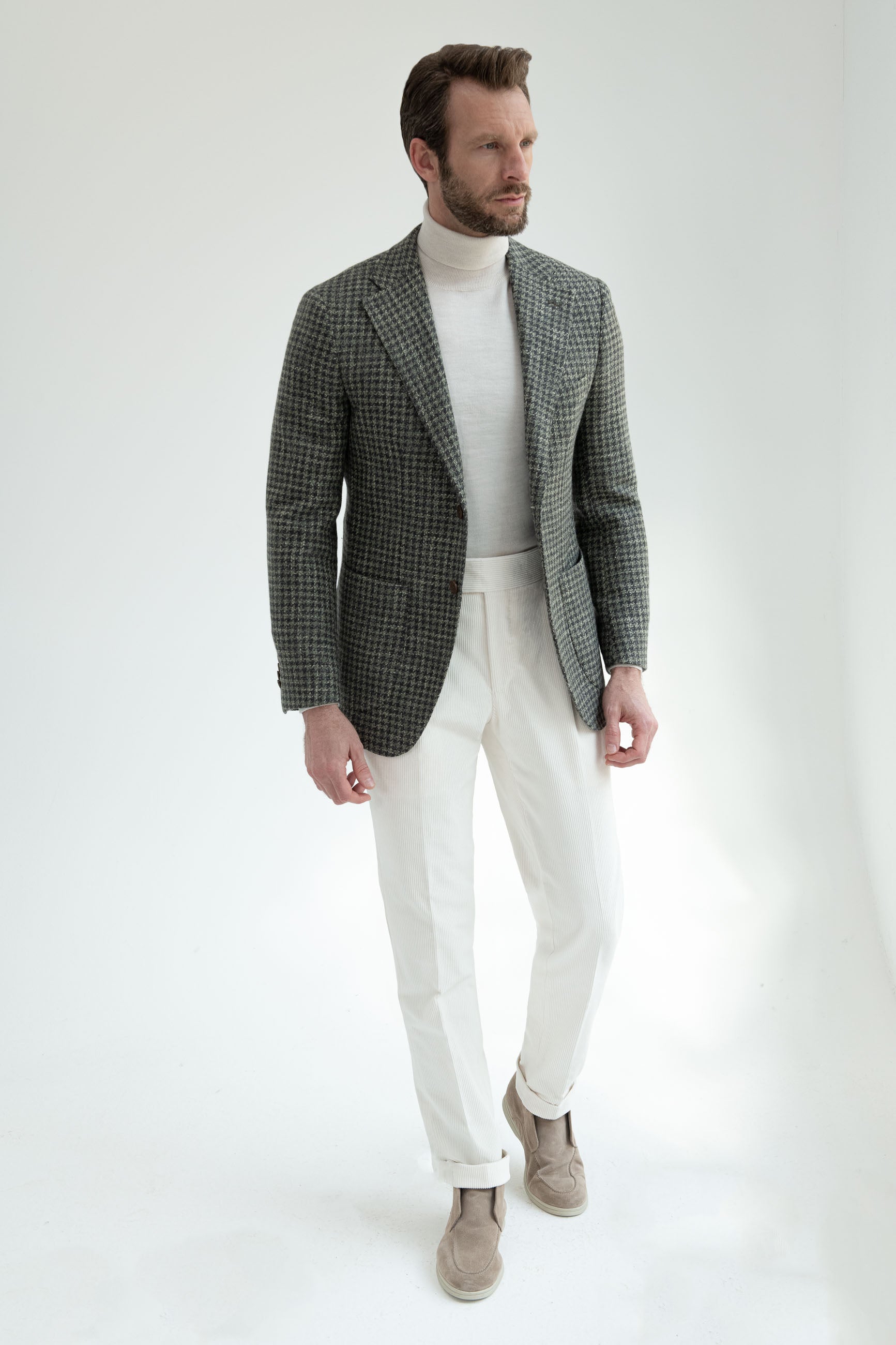 Italian wool houndstooth track jacket outlet