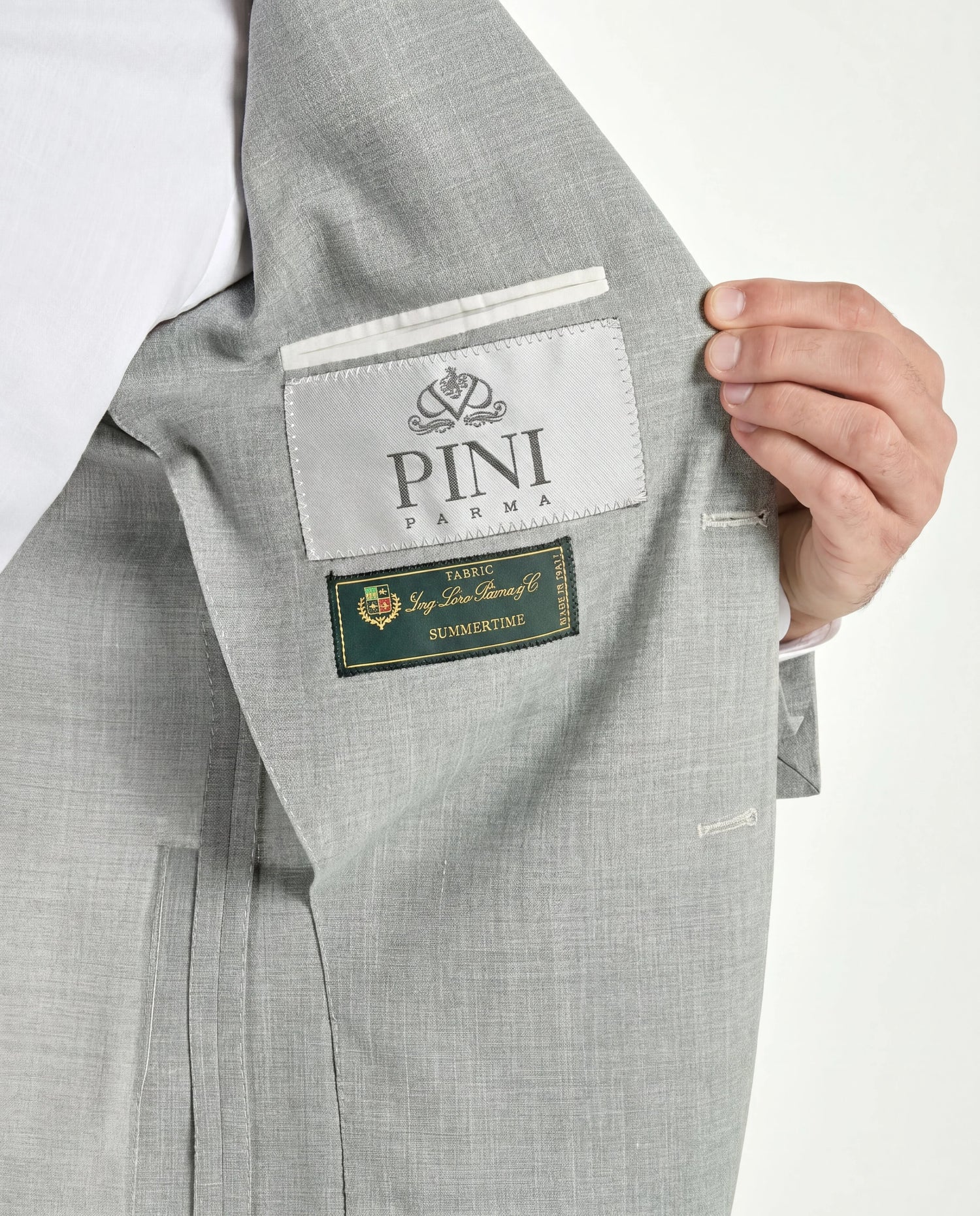Veste en laine, soie et lin Sauge - Made in Italy