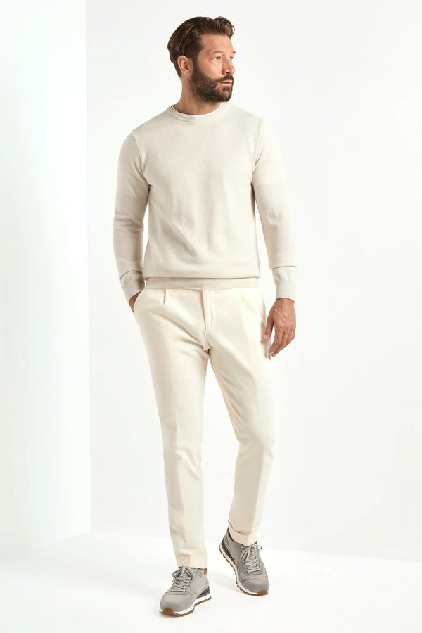 cashmere crewneck, sand cashmere sweater, italian style, made in italy, 100% cashmere sweater, lightweight cashmere knit, luxury knitwear, slim fit cashmere top, ribbed cashmere sweater, elegant menswear knit, premium italian sweater, versatile layering piece, fine cashmere knit, classic crewneck sweater, breathable cashmere top, minimalist cashmere sweater, soft cashmere knitwear, timeless italian knit, sophisticated menswear sweater, everyday luxury knit