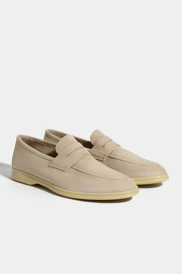 Sand penny loafers - Made in Italy