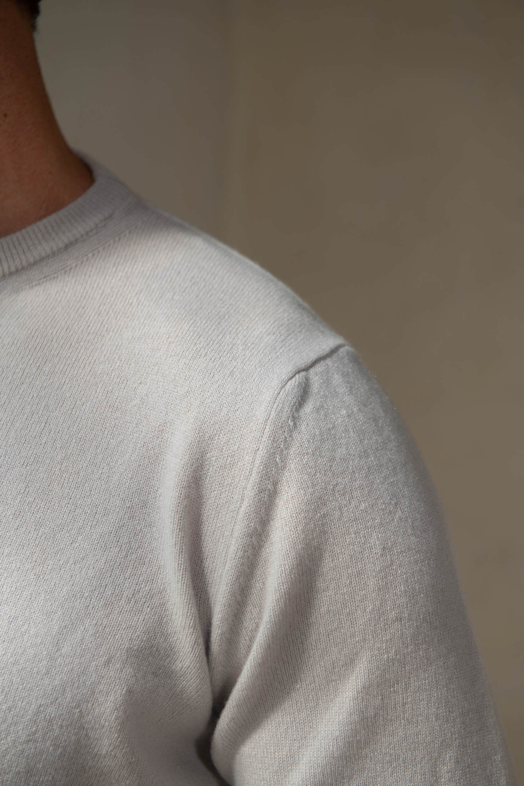 Sand cashmere round neck – Made in italy