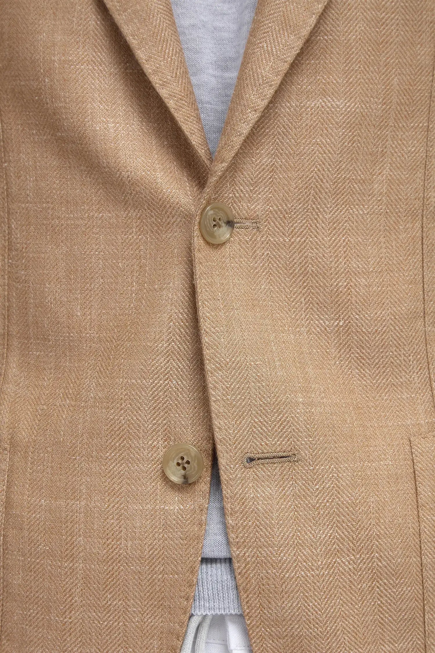 Sandstone herringbone jacket - Made in Italy