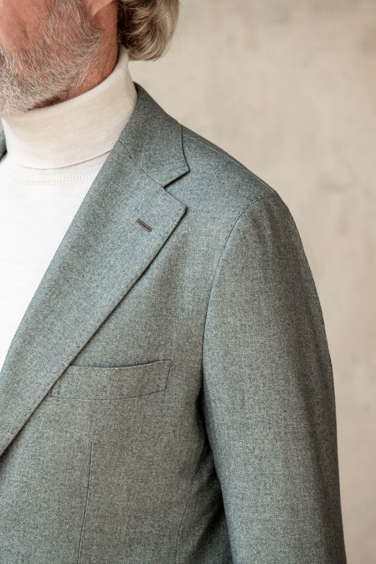 Wool Silk Pique Sack Jacket