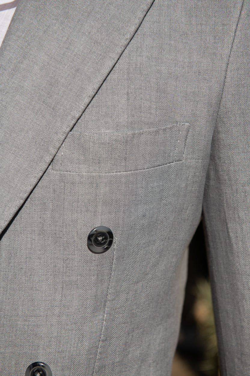Summer Herringbone Linen Jacket
