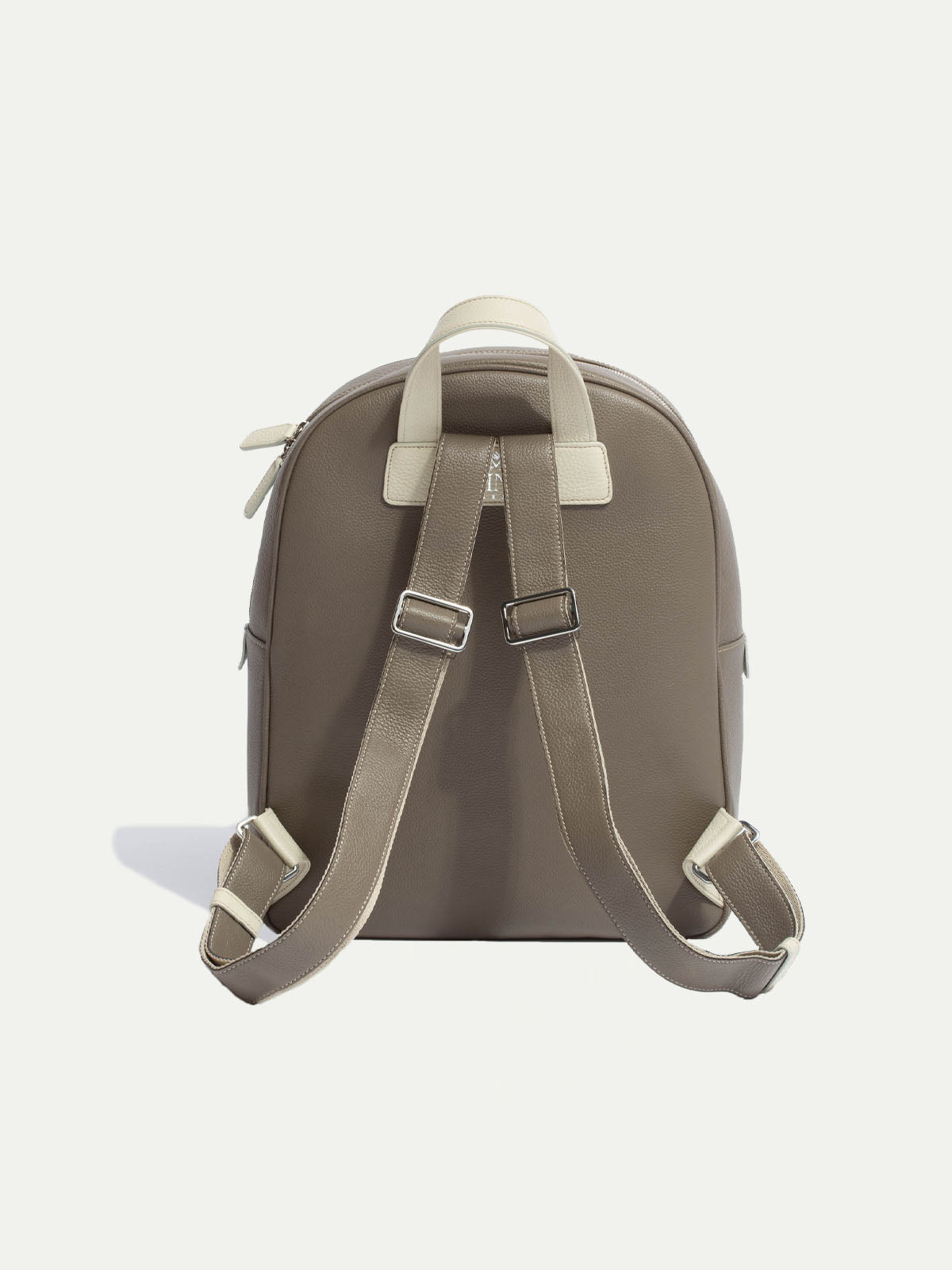 Sac à dos en cuir taupe - Made in Italy