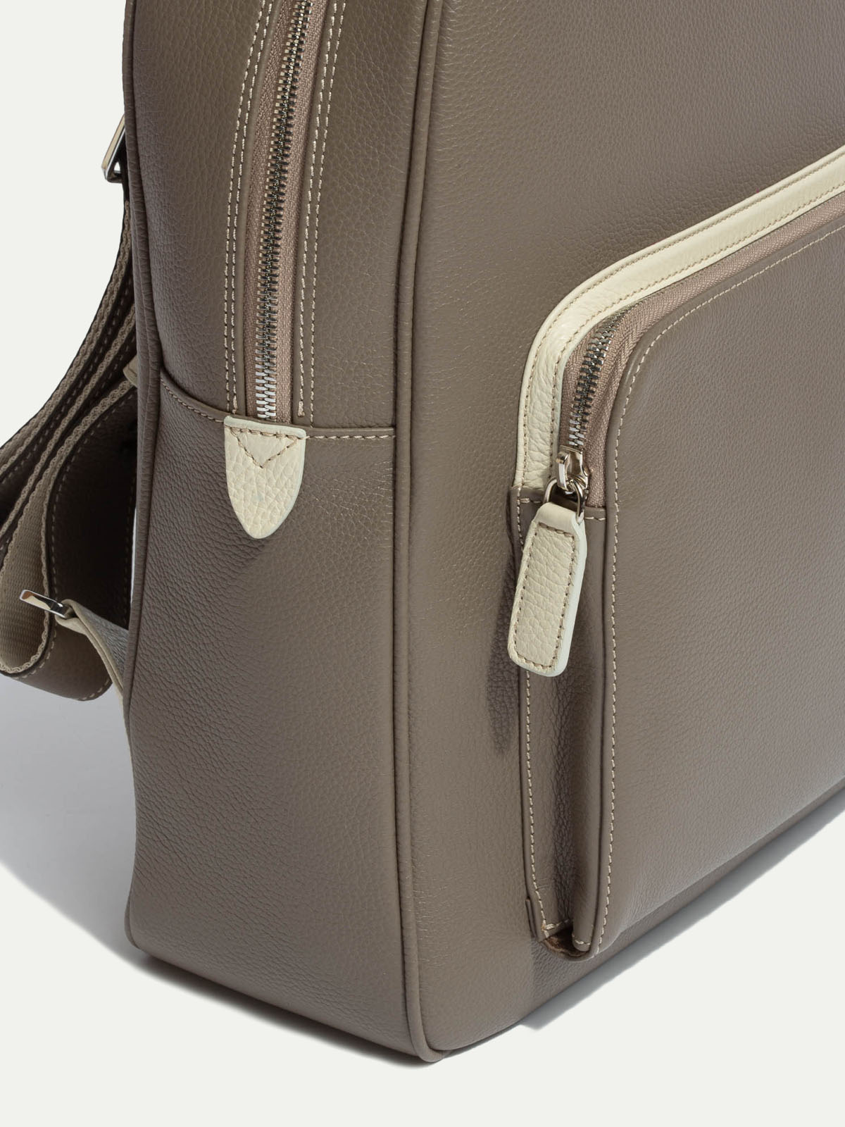 Sac à dos taupe en cuir - Made in Italy