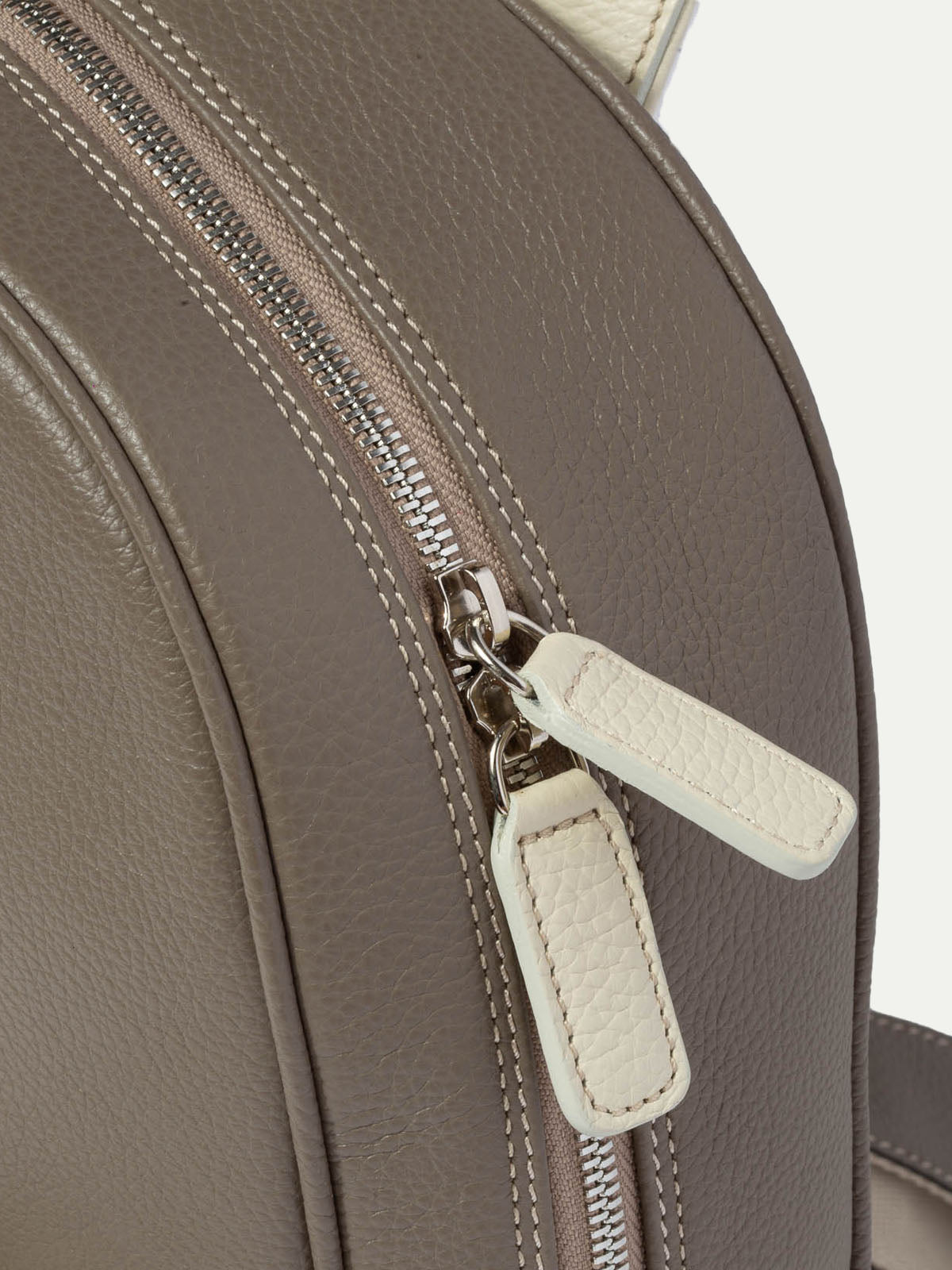 Taupe leather backpack - Made in Italy