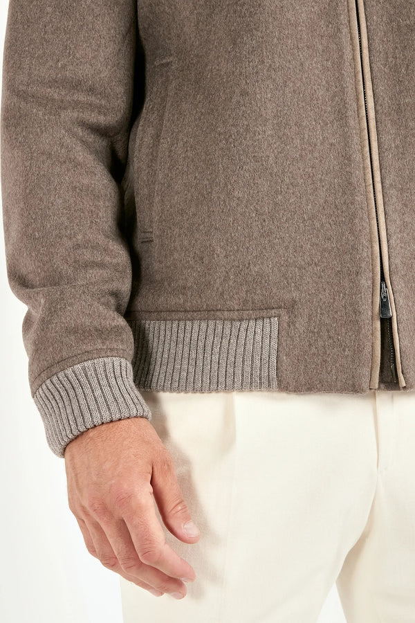 taupe bomber jacket, men wool bomber, italian wool bomber, taupe wool bomber, loro piana wool bomber, loro piana bomber jacket, mink collar bomber jacket, removable mink collar bomber, luxury loro piana bomber, elegant men's loro piana bomber, refined loro piana wool bomber, tailored taupe loro piana bomber, premium italian loro piana bomber, sophisticated loro piana bomber jacket, timeless italian loro piana bomber, upscale men's loro piana bomber, italian craftsmanship loro piana bomber