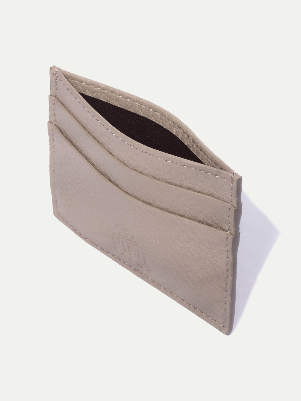 Taupe leather card holder - Made in Italy
