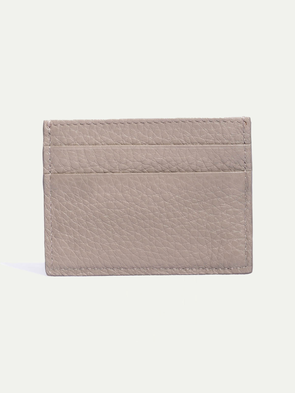 Taupe leather card holder - Made in Italy