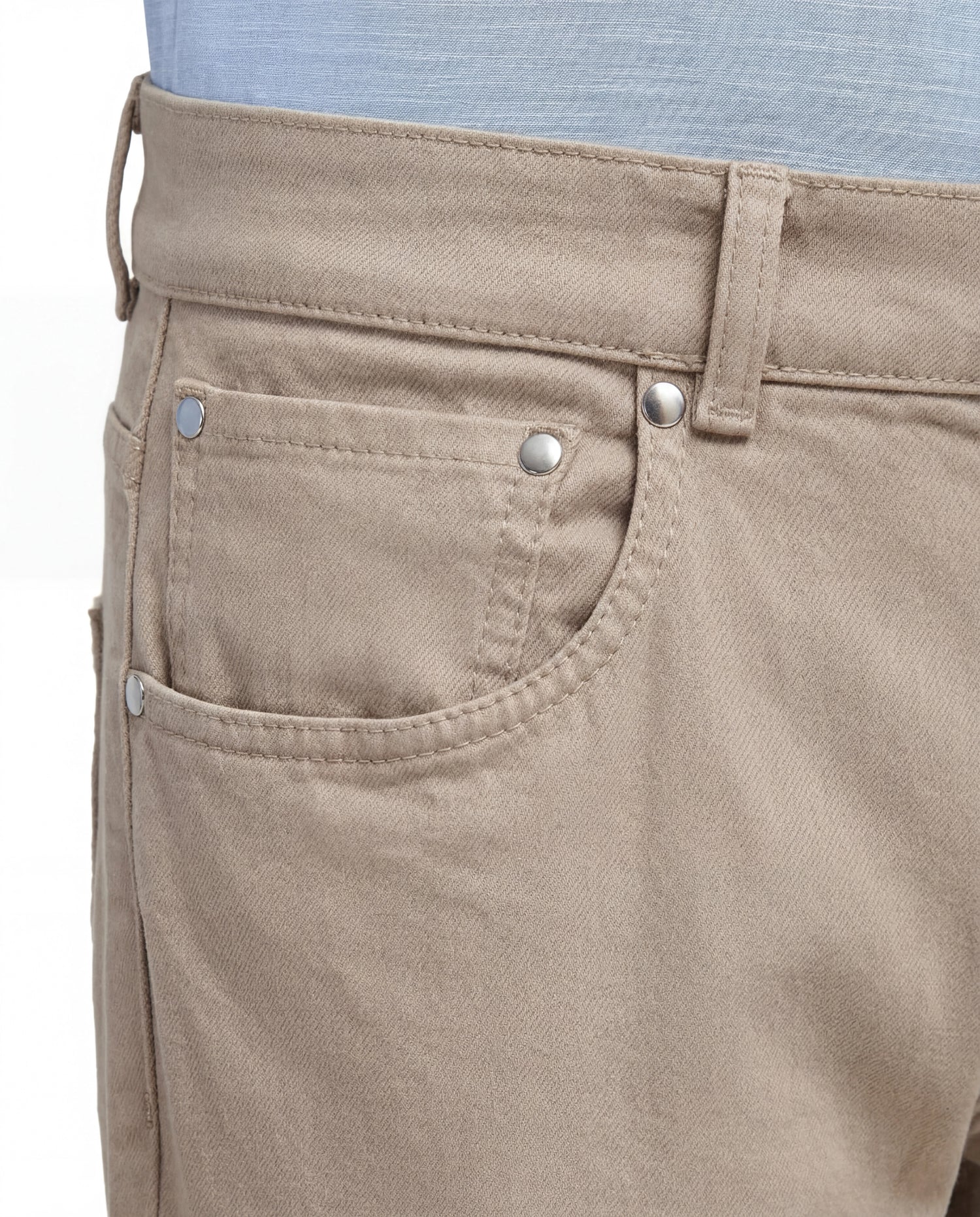 Men Pini Parma taupe jeans made in italy in cotton and cashmere 