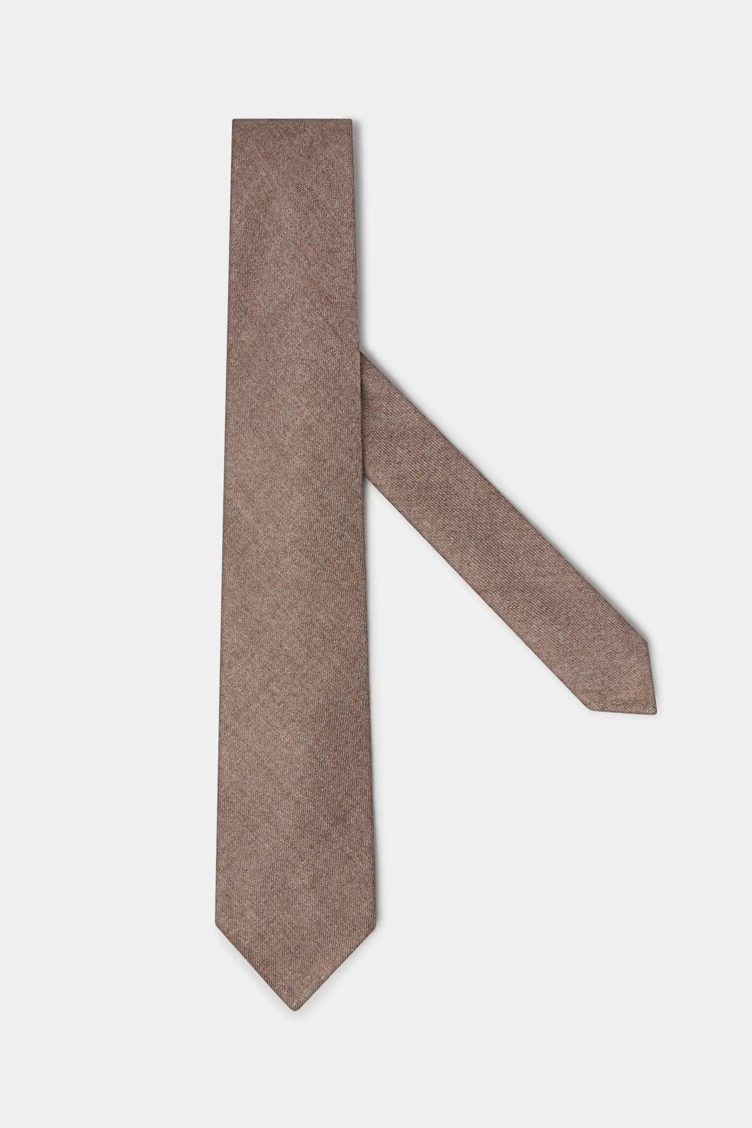Cravate en flanelle taupe - Made in Italy
