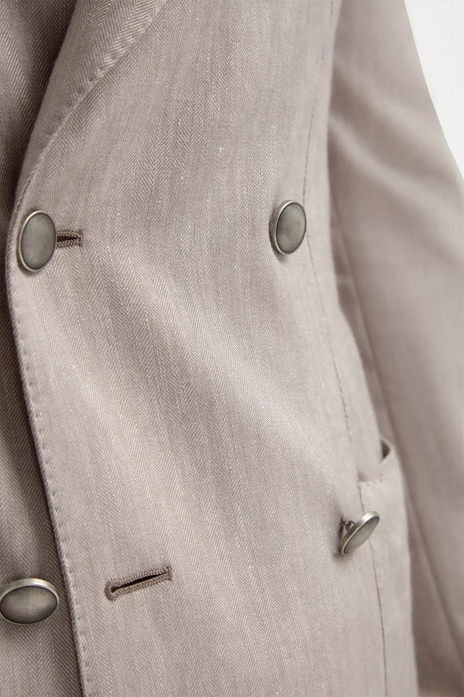 veste croisée taupe à chevrons - Made in Italy