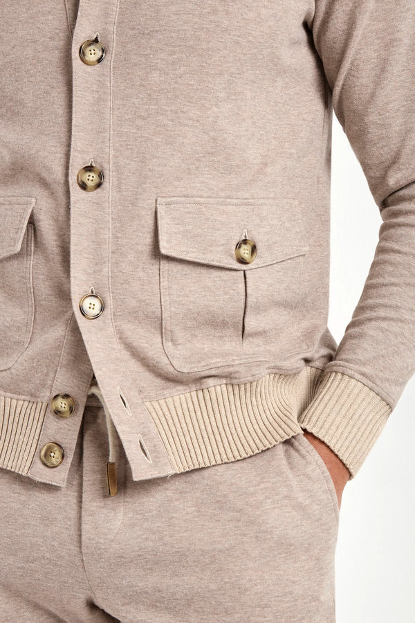 taupe jersey cardigan, men jersey cardigan, italian jersey cardigan, taupe wool jersey cardigan, luxury men's jersey cardigan, elegant men's jersey cardigan, refined wool jersey cardigan, tailored taupe jersey cardigan, premium italian jersey cardigan, sophisticated men's jersey cardigan, timeless italian jersey cardigan, upscale men's jersey cardigan, classic taupe jersey cardigan, italian craftsmanship jersey cardigan, premium men's taupe cardigan, refined italian wool cardigan