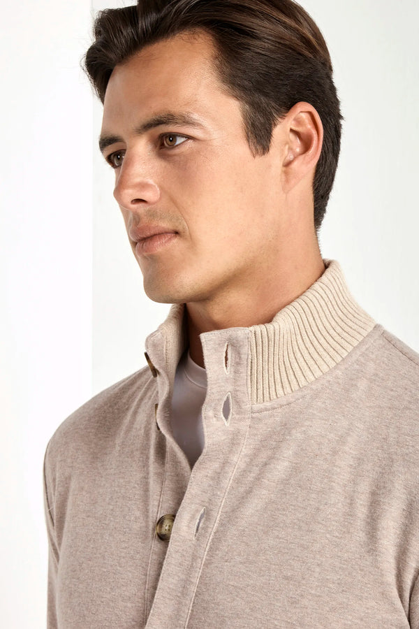 taupe jersey cardigan, men jersey cardigan, italian jersey cardigan, taupe wool jersey cardigan, luxury men's jersey cardigan, elegant men's jersey cardigan, refined wool jersey cardigan, tailored taupe jersey cardigan, premium italian jersey cardigan, sophisticated men's jersey cardigan, timeless italian jersey cardigan, upscale men's jersey cardigan, classic taupe jersey cardigan, italian craftsmanship jersey cardigan, premium men's taupe cardigan, refined italian wool cardigan