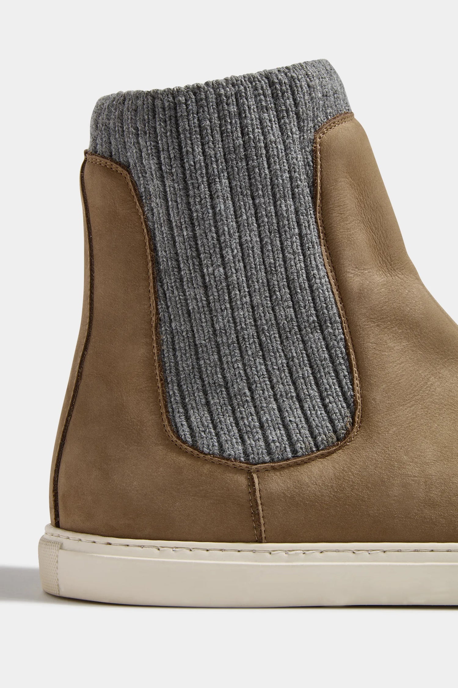 Chelsea boot taupe avec maille - Made in Italy