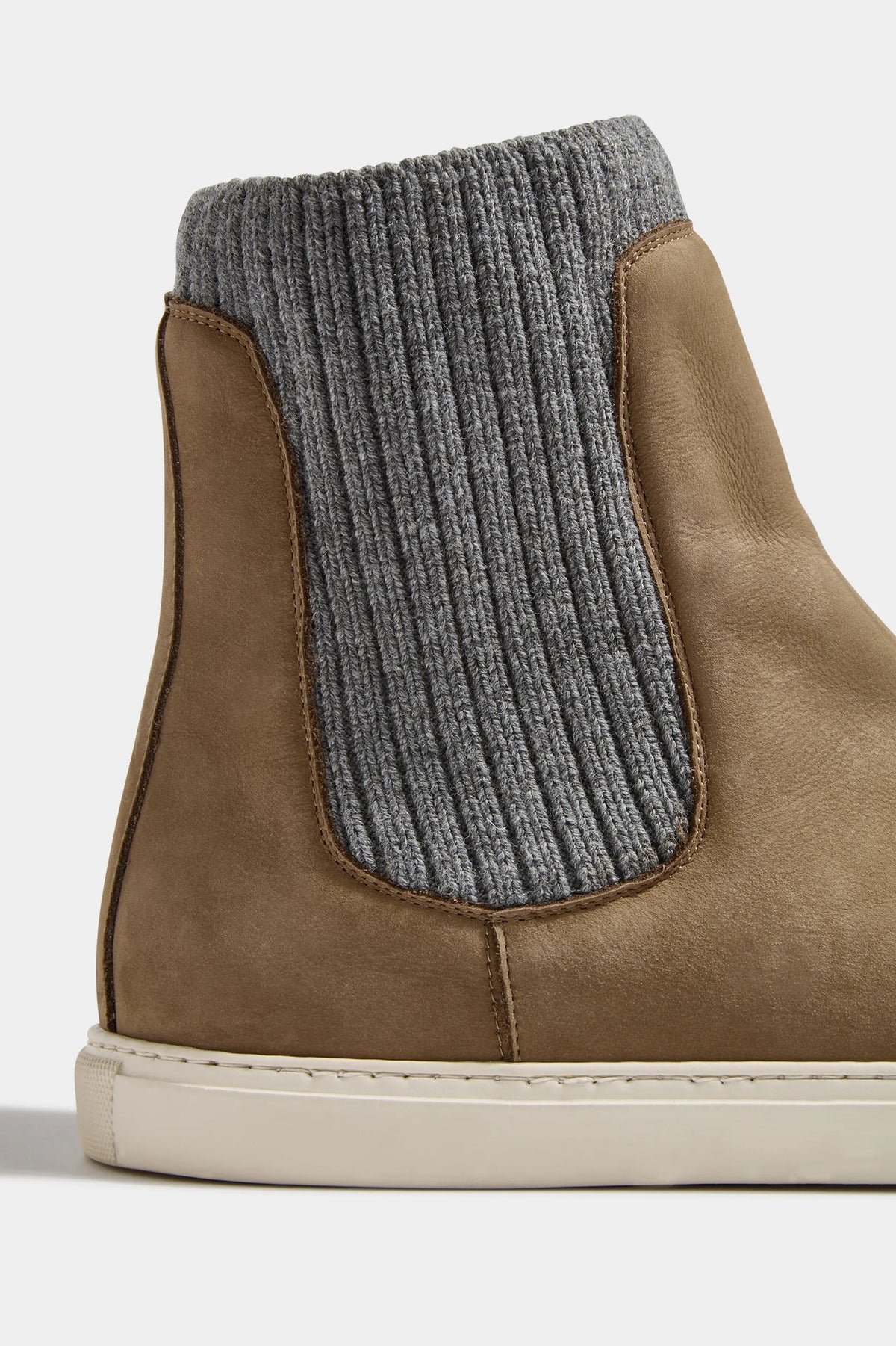 Chelsea boot taupe avec maille - Made in Italy