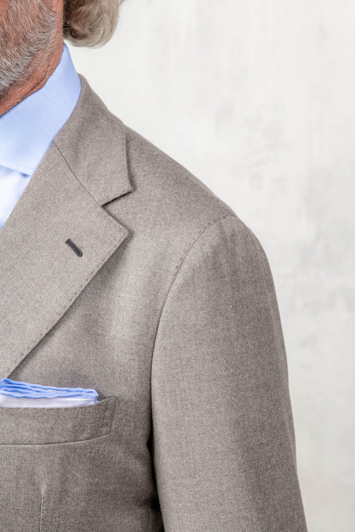 Costume taupe en laine et cachemire - Made in Italy
