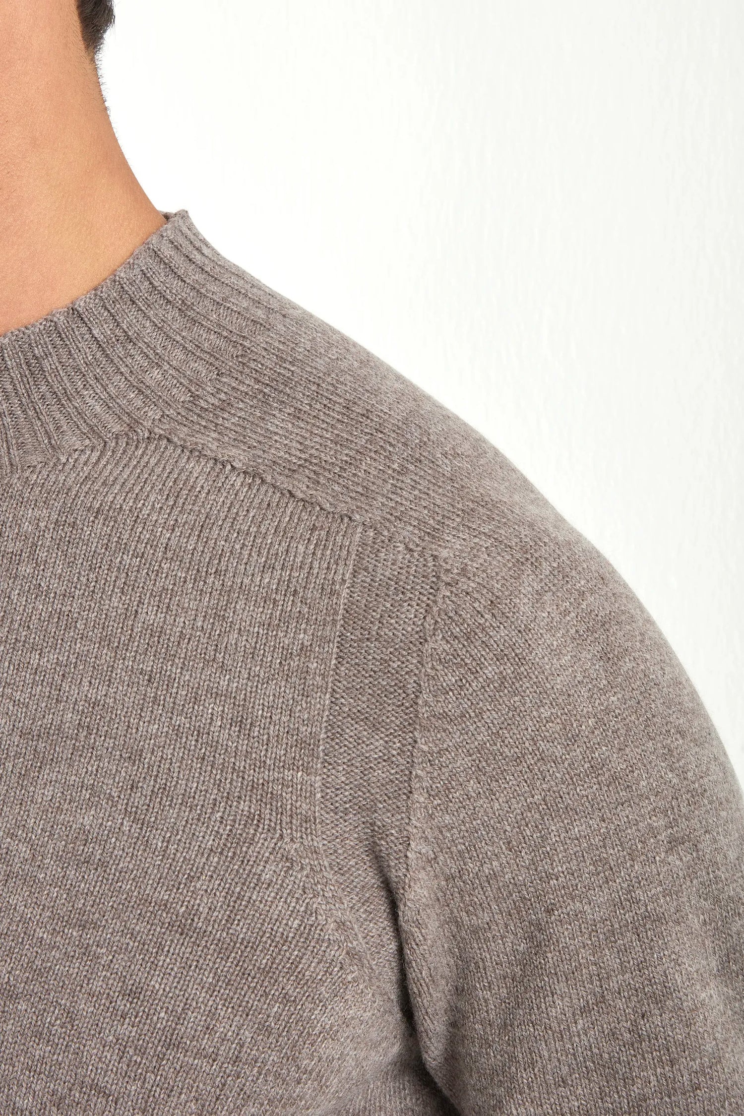 Pini Parma men made in italy taupe mock neck sweater