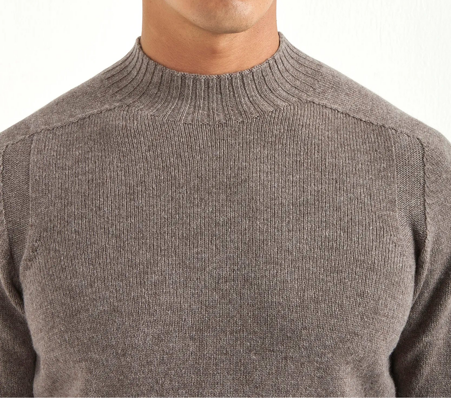 Pini Parma men made in italy taupe mock neck sweater