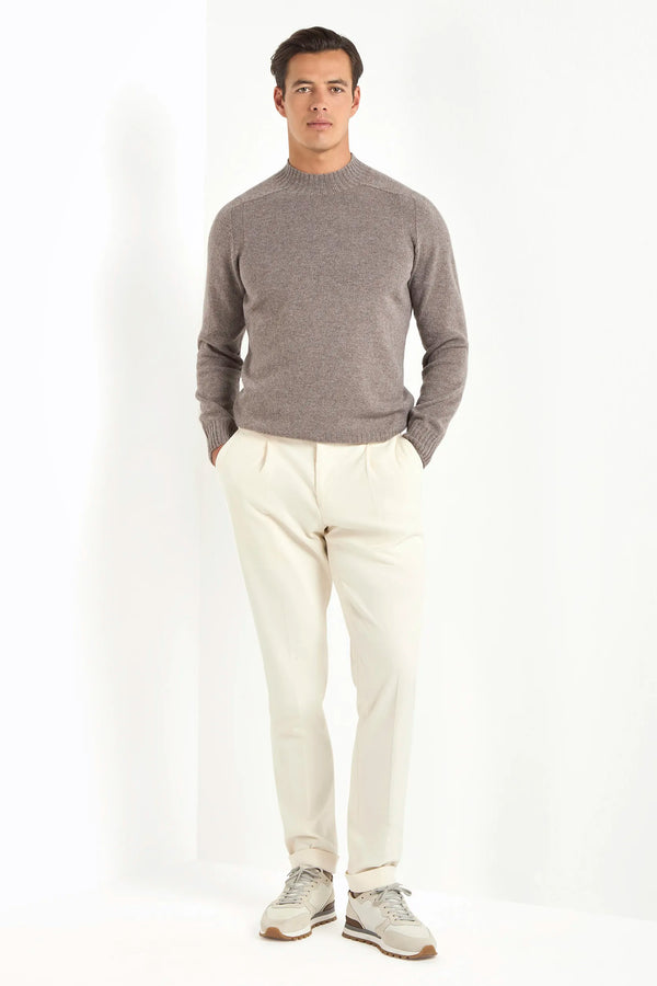 Taupe mock neck - Made in Italy