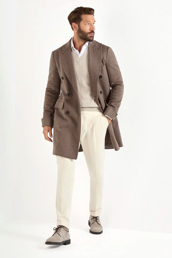 Taupe coat, men’s wool coat, Italian wool coat, brown wool coat, Loro Piana wool coat, Loro Piana coat, cappotto taupe, cappotto in lana da uomo, cappotto in lana italiana, cappotto in lana brown, cappotto Loro Piana, manteau taupe, manteau de laine pour homme, manteau de laine italien, manteau de laine marron, manteau de laine Loro Piana Capolavoro