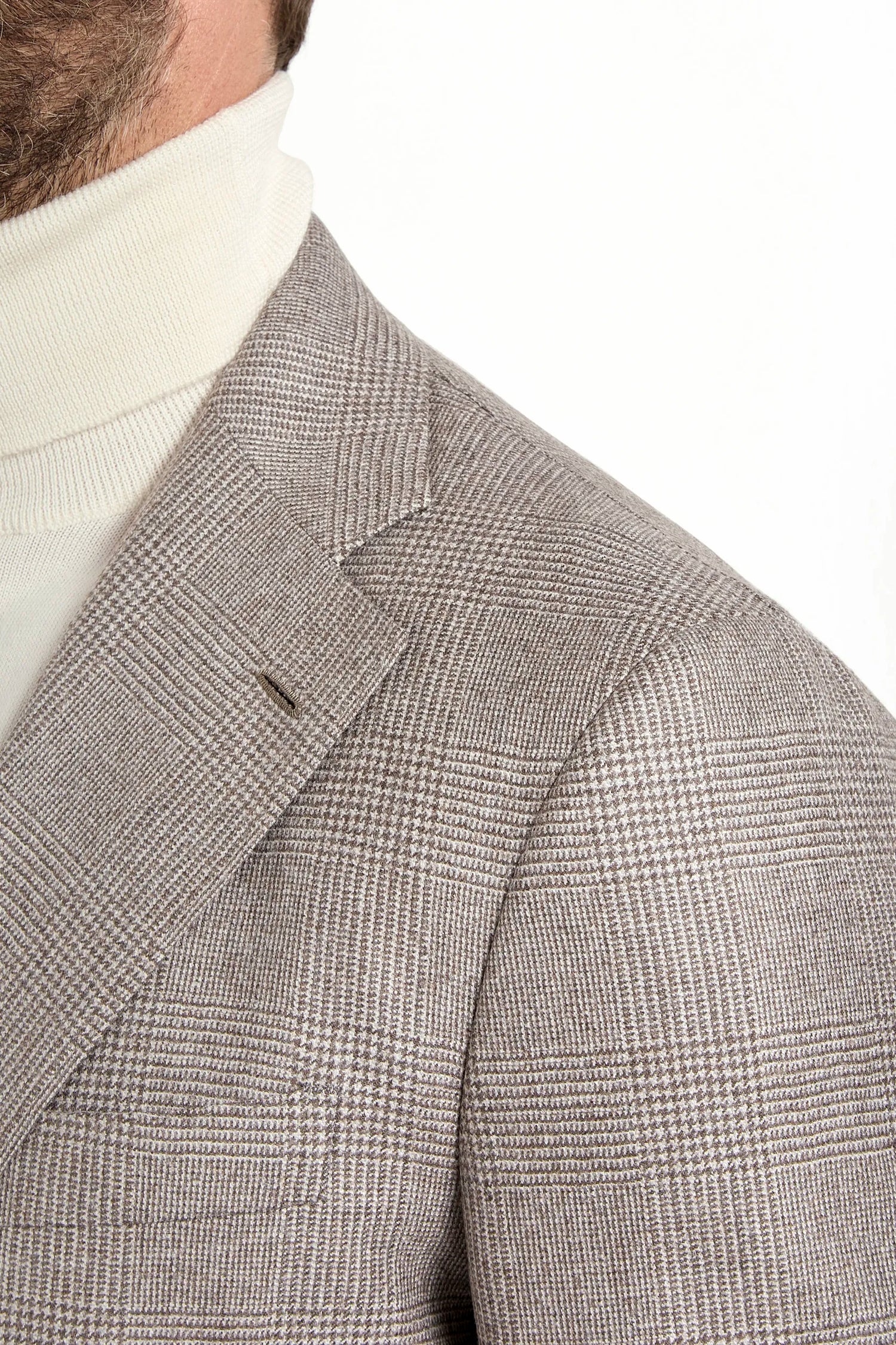 Taupe Prince of Wales suit - Made in Italy