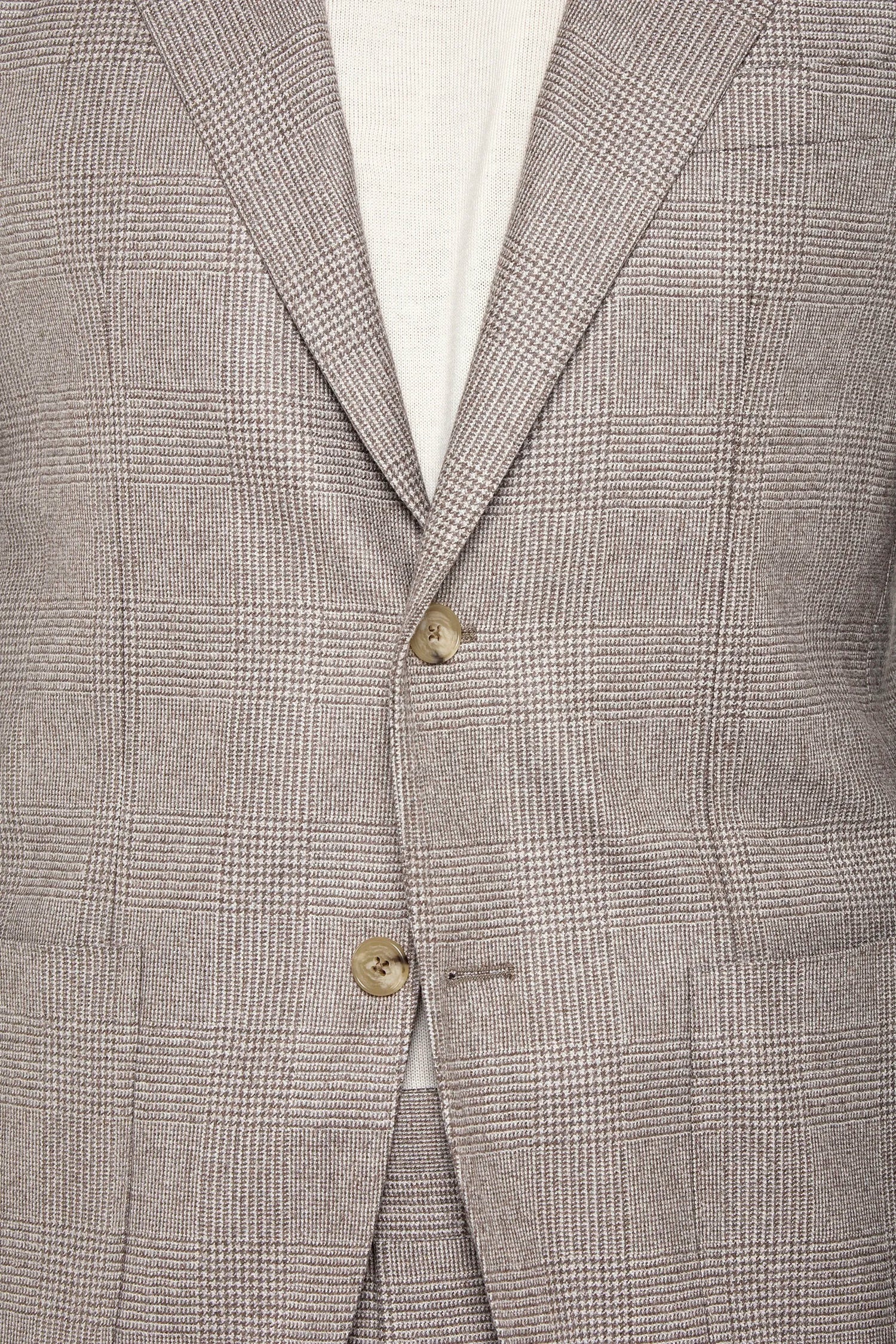 Taupe Prince of Wales suit - Made in Italy