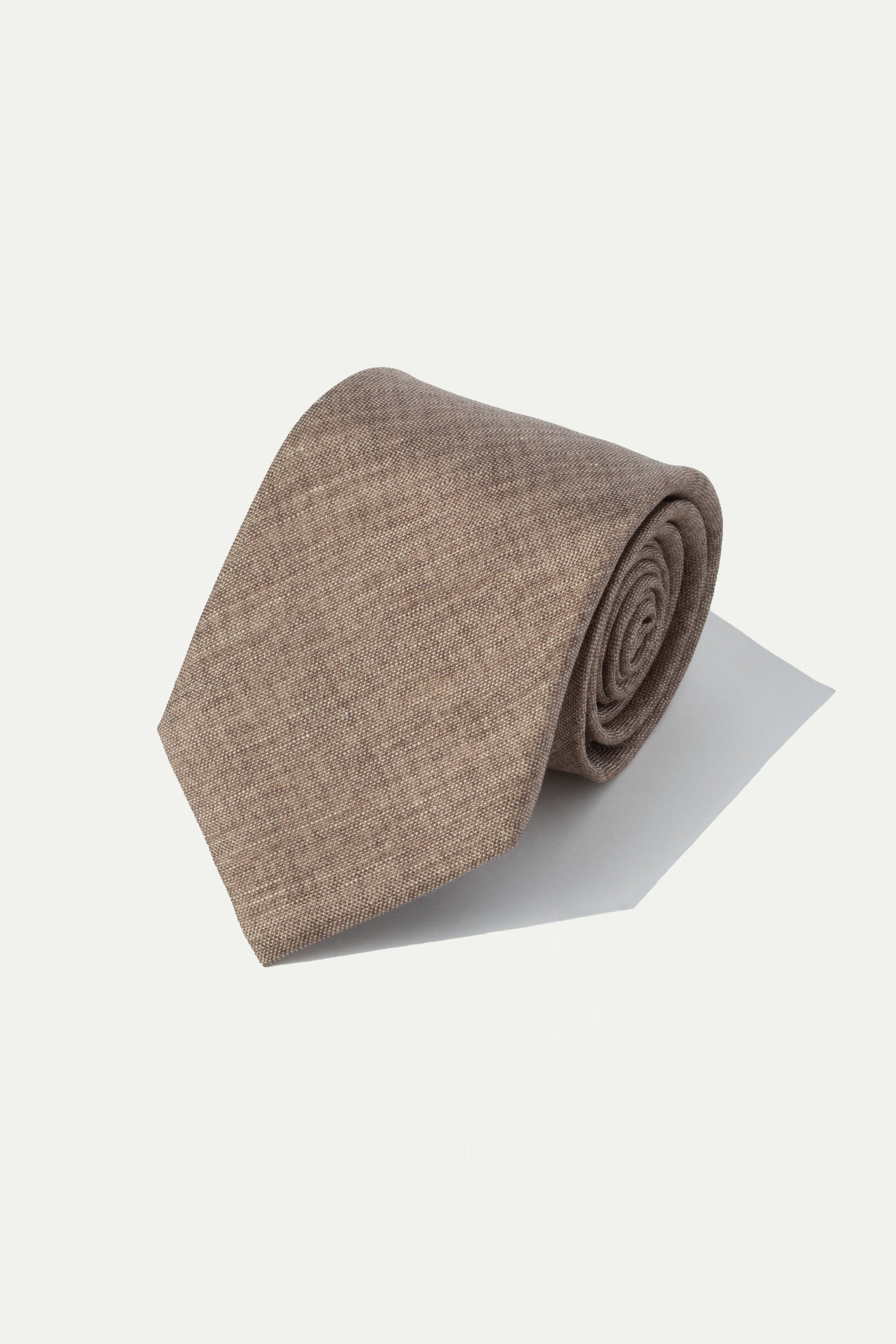 Taupe printed silk tie - Made In Italy