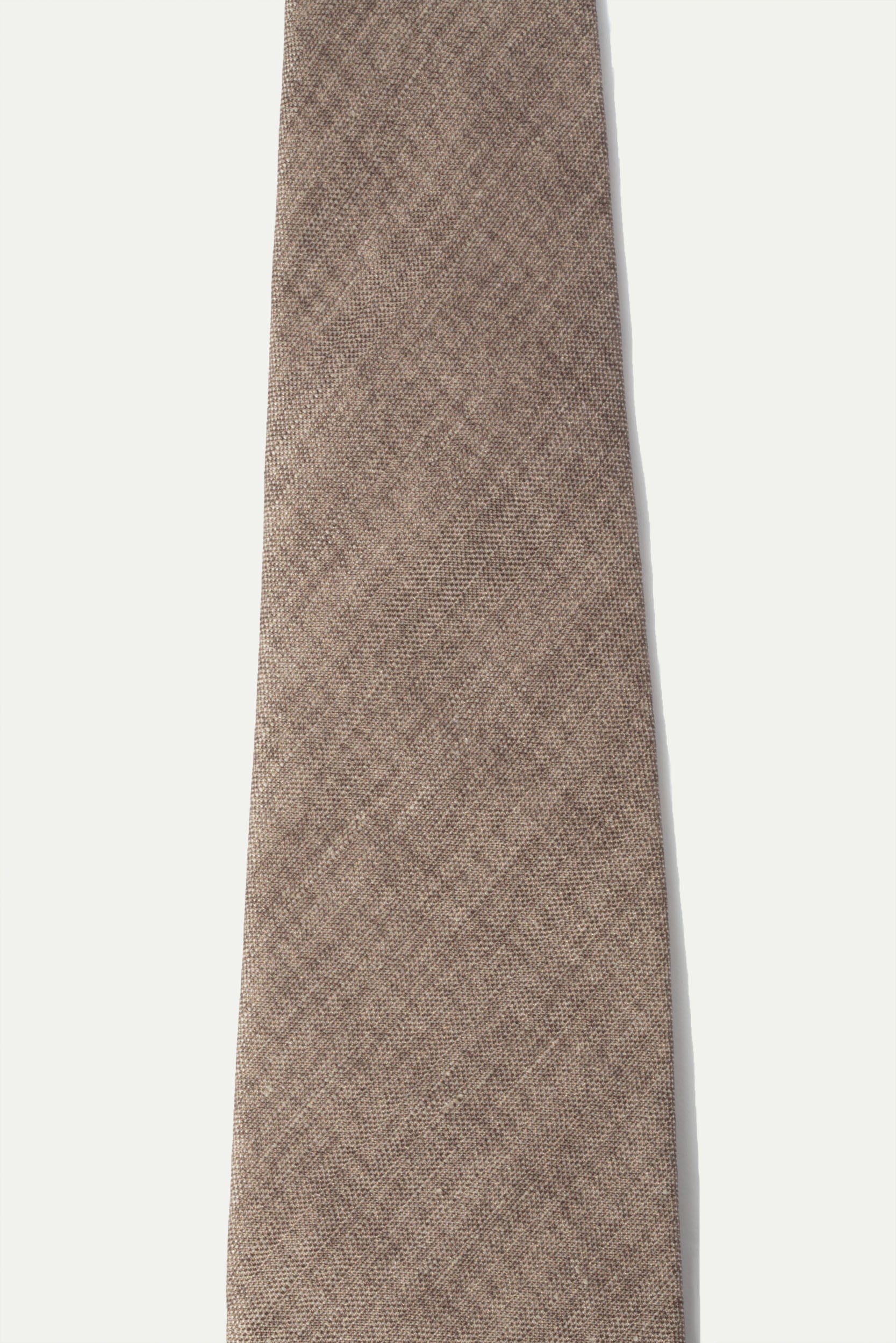 Taupe printed silk tie - Made In Italy