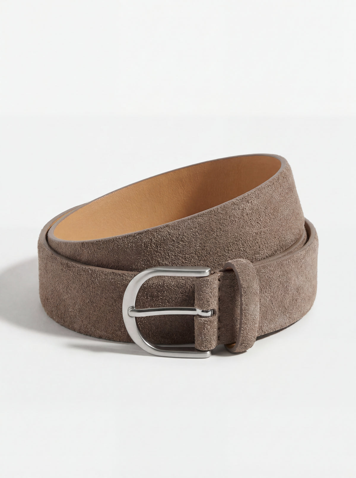 men pini parma taupe suede belt made in italy in 100% leather 