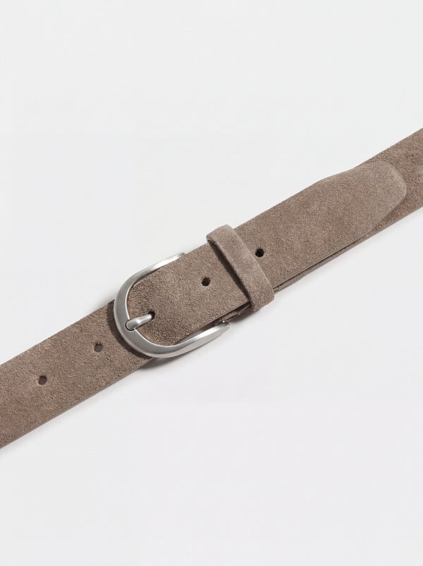 men pini parma taupe suede belt made in italy in 100% leather 