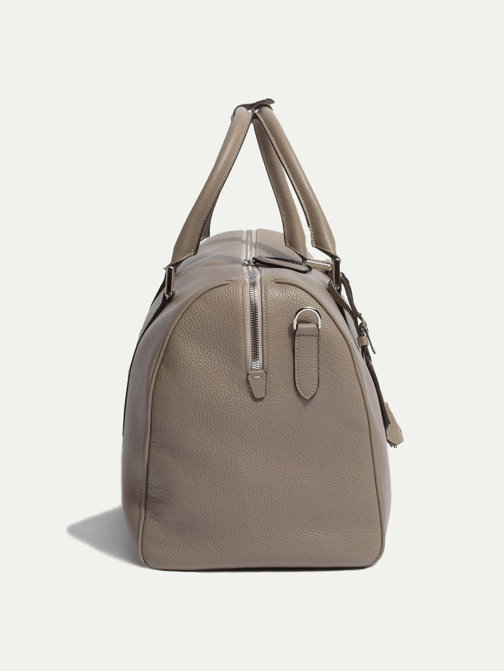 Taupe leather weekender bag - Made in Italy