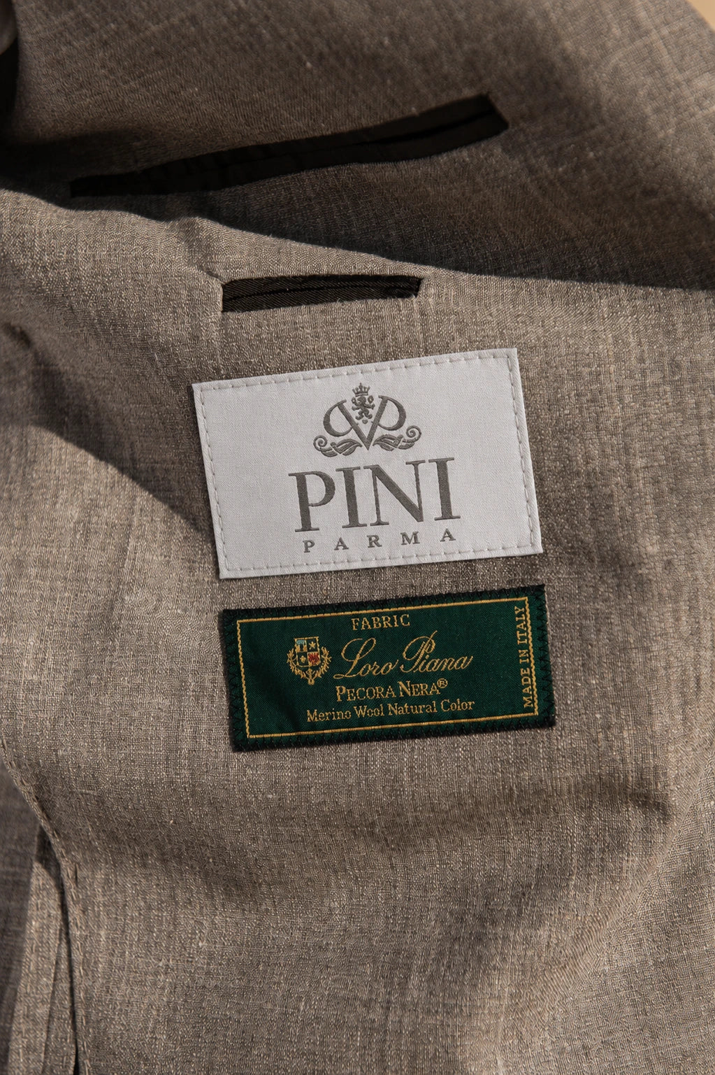 Tobacco wool silk and linen suit - Made in Italy