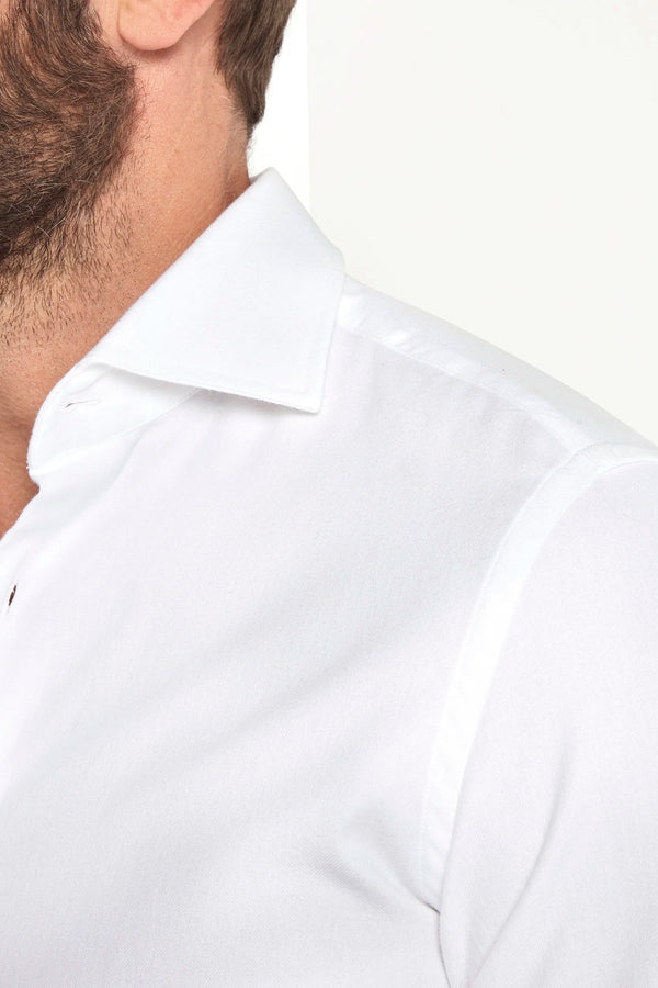 Brushed Italian Cotton Shirt, Italian Style Cotton Shirt, White Cotton Shirt, Chemise en coton italien brossé, Chemise en coton de style italien, Chemise en coton blanc, Camicia in cotone italiano satinato, camicia in cotone made in italy, camicia in cotone bianco