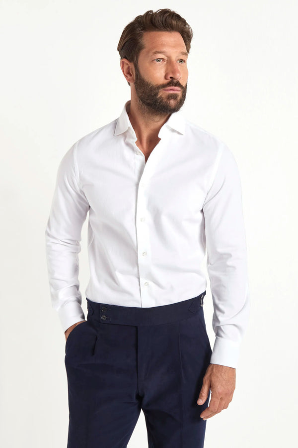 Brushed Italian Cotton Shirt, Italian Style Cotton Shirt, White Cotton Shirt, Chemise en coton italien brossé, Chemise en coton de style italien, Chemise en coton blanc, Camicia in cotone italiano satinato, camicia in cotone made in italy, camicia in cotone bianco