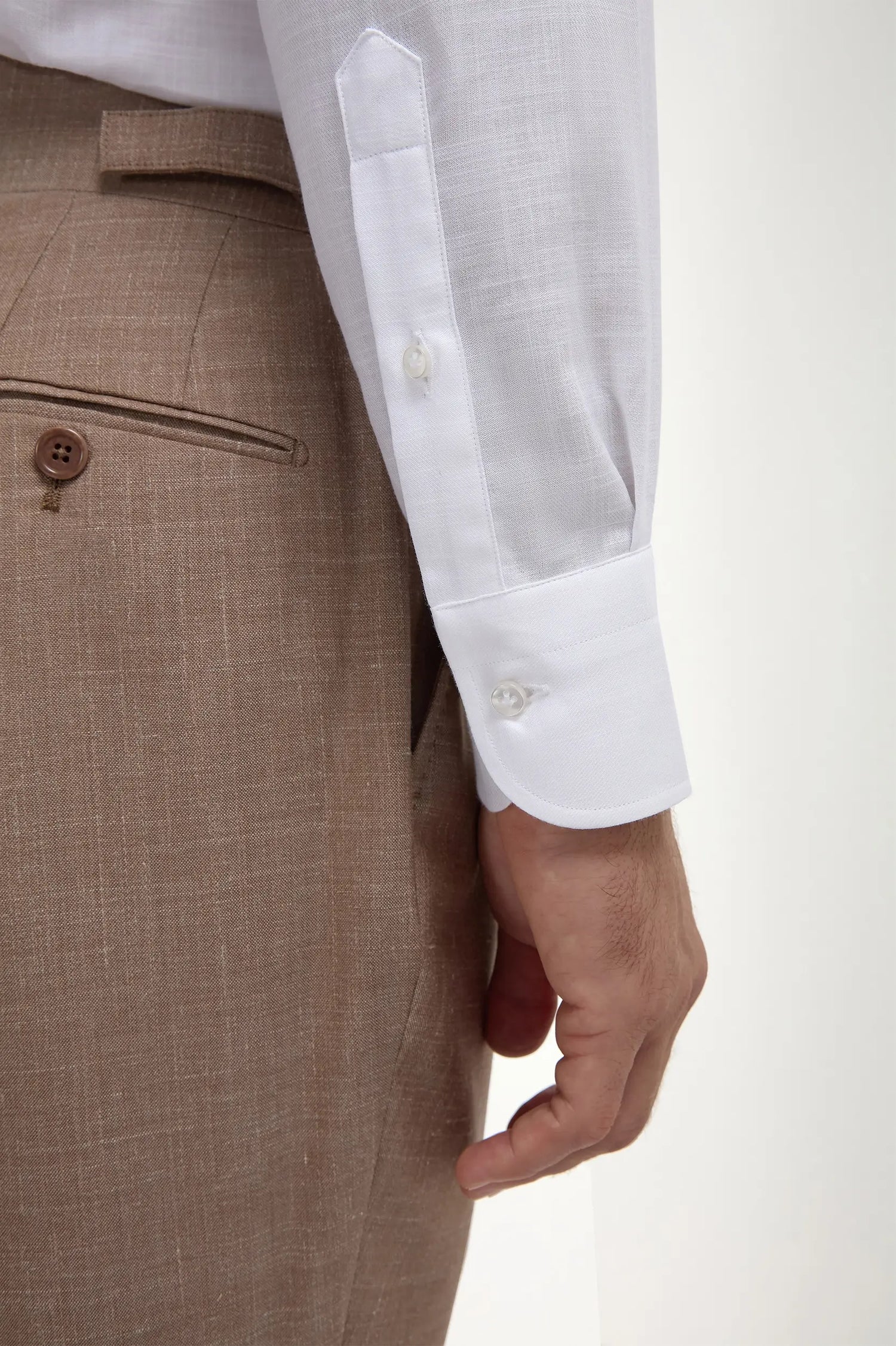 Camicia button down in chambray bianco - Made in Italy