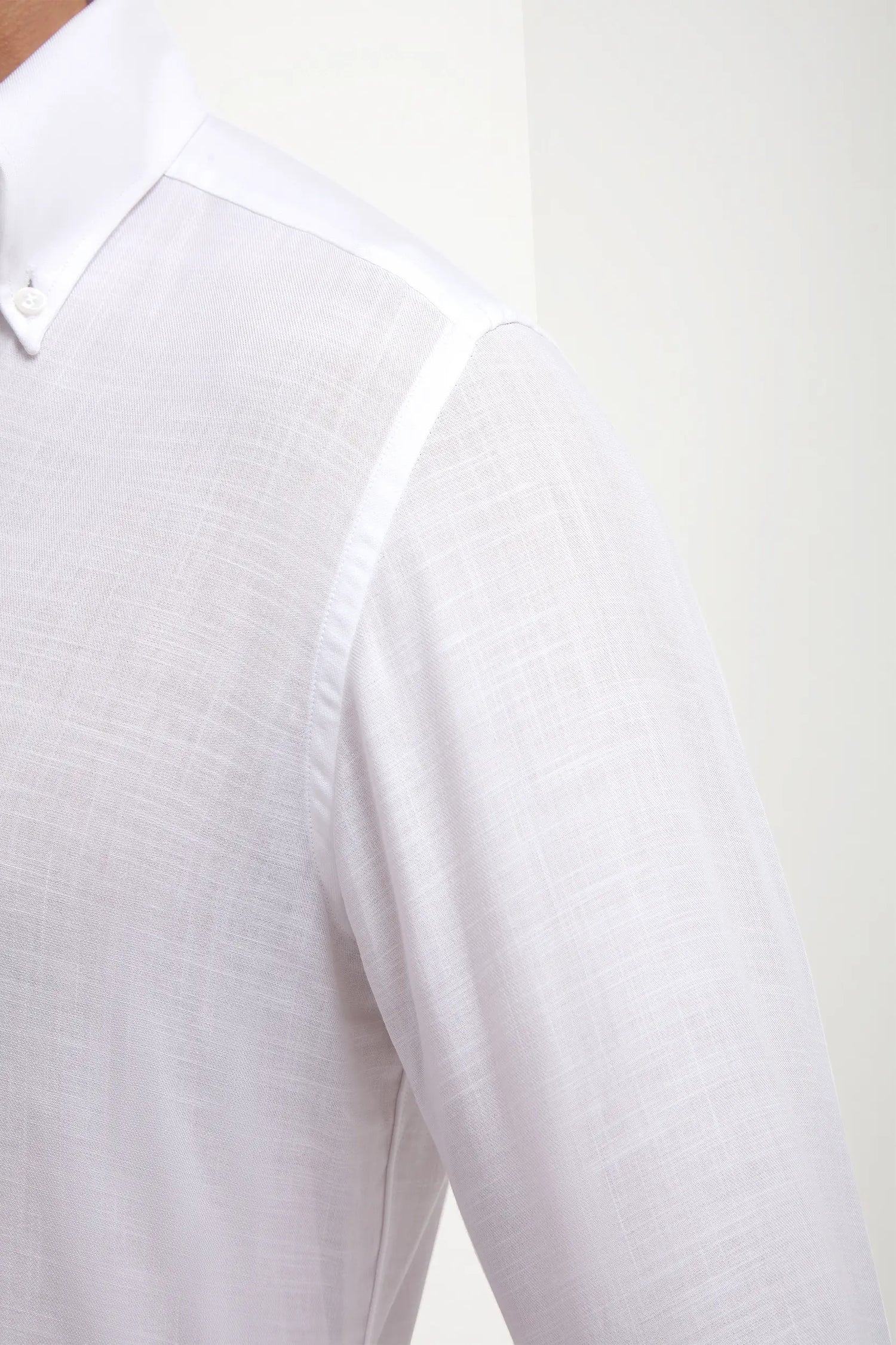 Camicia button down in chambray bianco - Made in Italy
