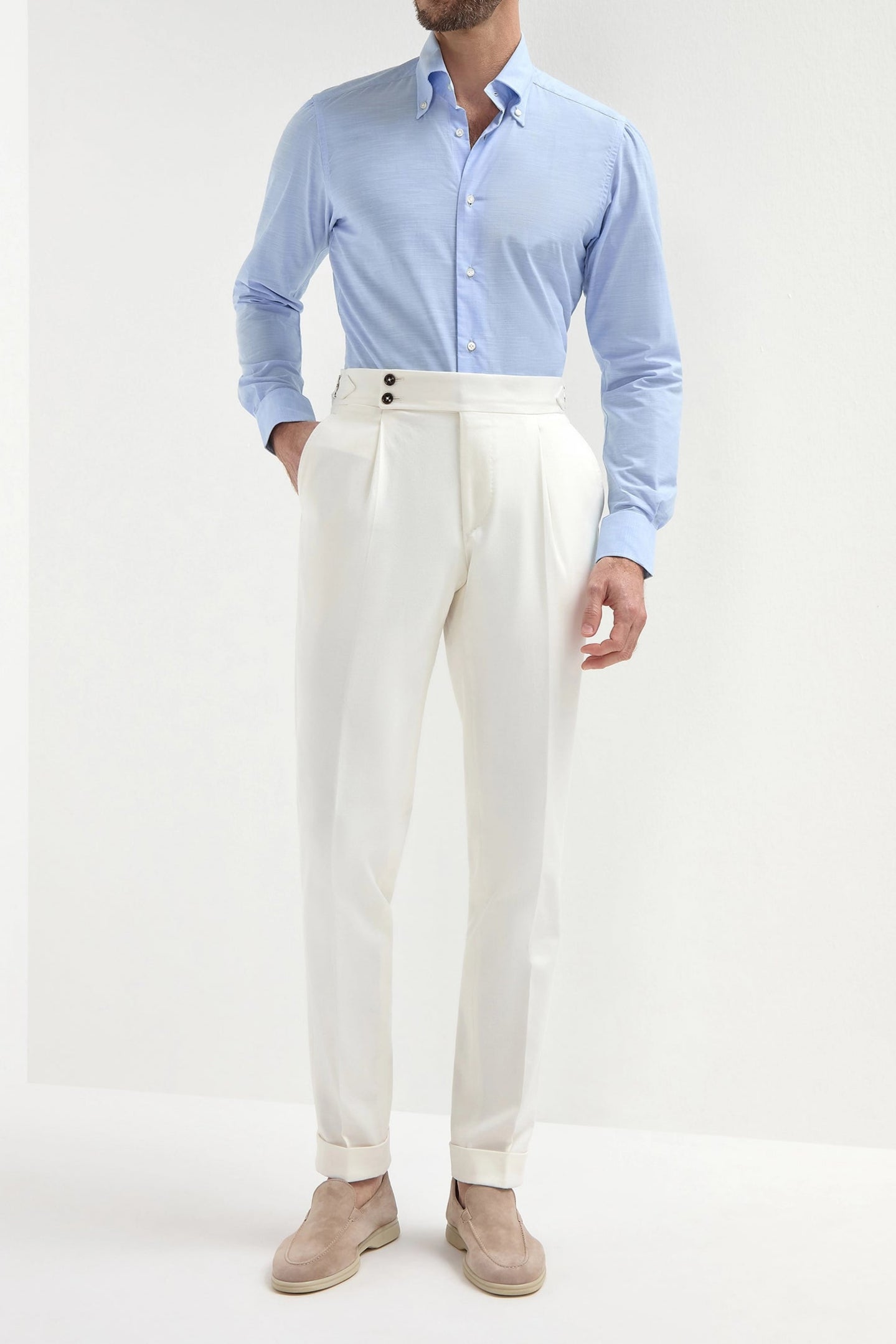 Pantalon Soragna en coton blanc - Made in Italy