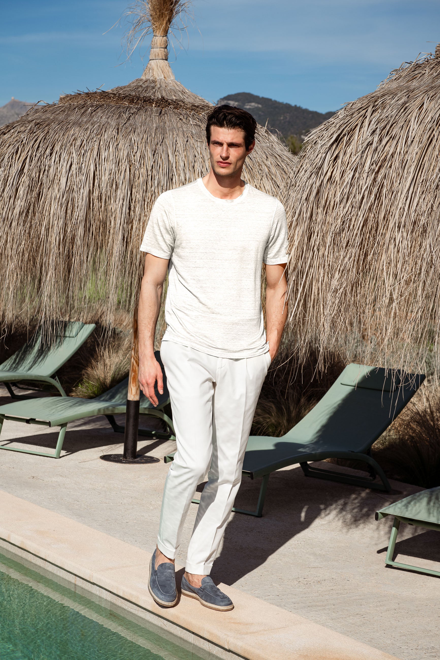 White linen t-shirt - Made in Italy