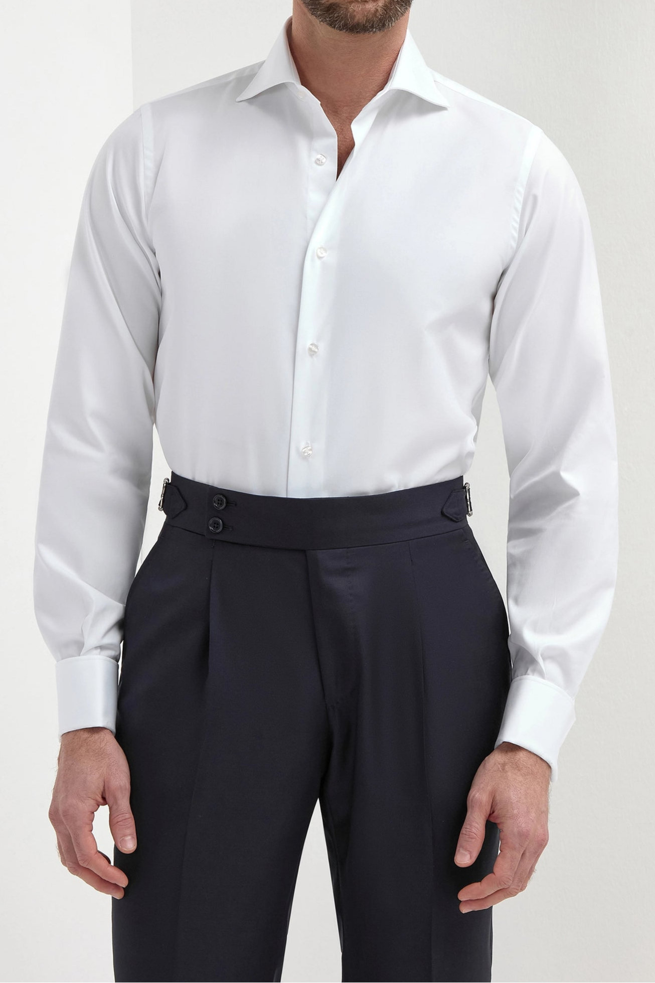 Camicia bianca con polso doppio - Made in Italy